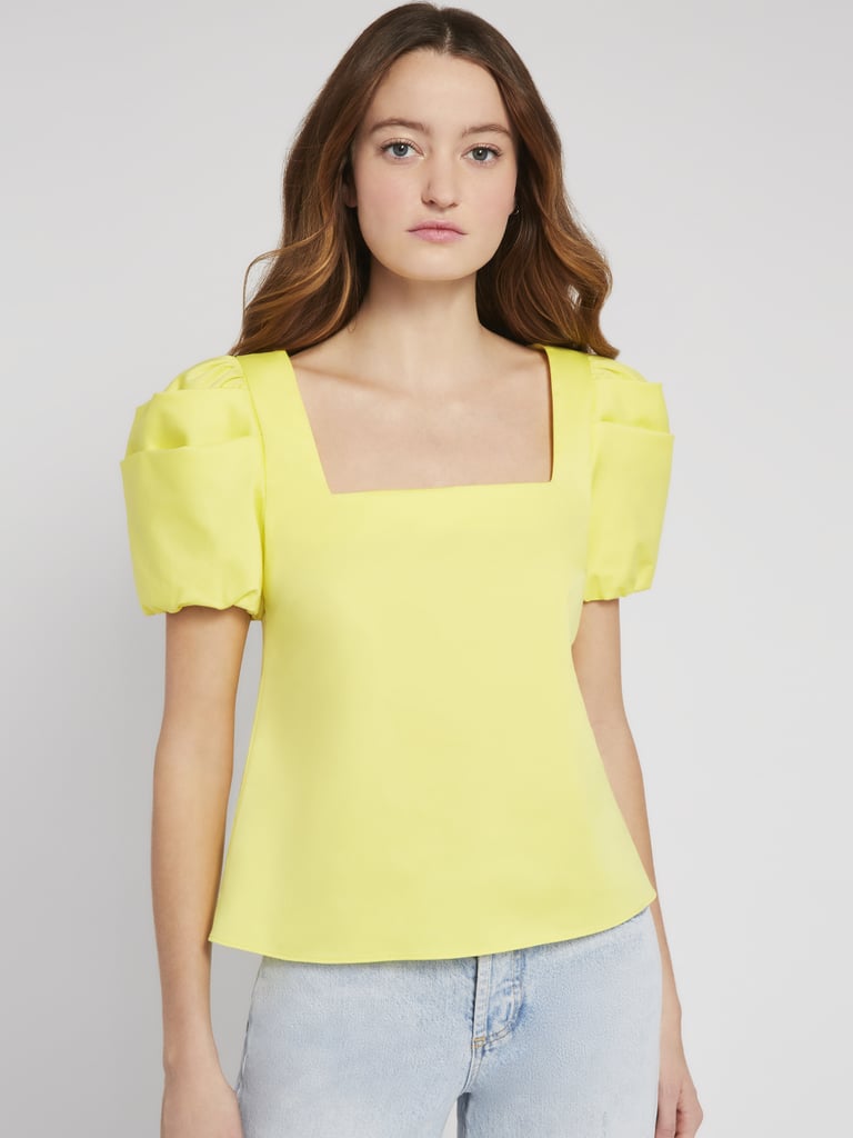 Alice + Olivia Bernice Puff-Sleeve Top