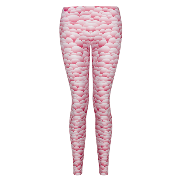 SukiShufu Pink Bubble Long Leggings