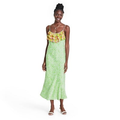 Ruffle hotsell slip dress