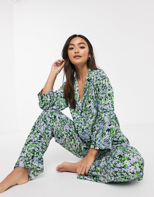 Asos Design Ditsy Floral Traditional Pyjama Set