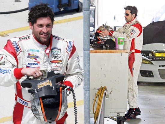 Photos Of Patrick Dempsey Racing Cars At The Miami Speedway In Florida Popsugar Celebrity