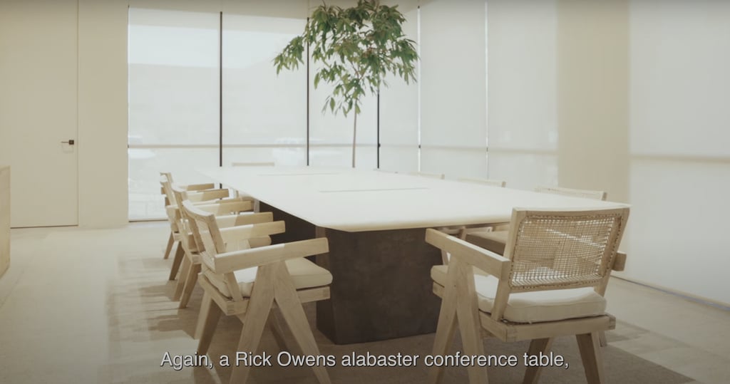Kim Kardashian's Skkn by Kim Office Tour The Conference Table Kim