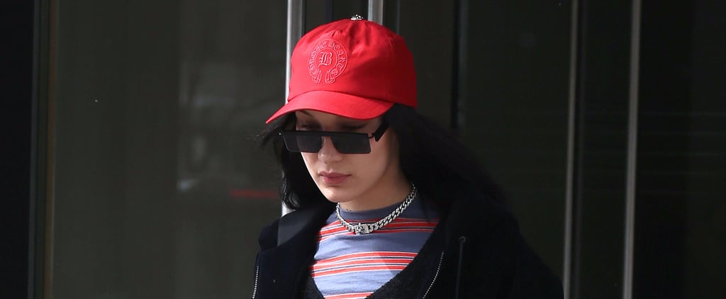 Bella Hadid Red Chrome Hearts Hat