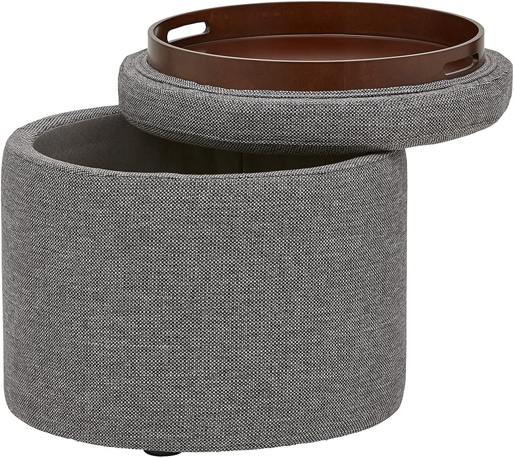 For Multifunctional Storage: Amazon Brand Rivet Madison Modern Round Lift-Top Ottoman