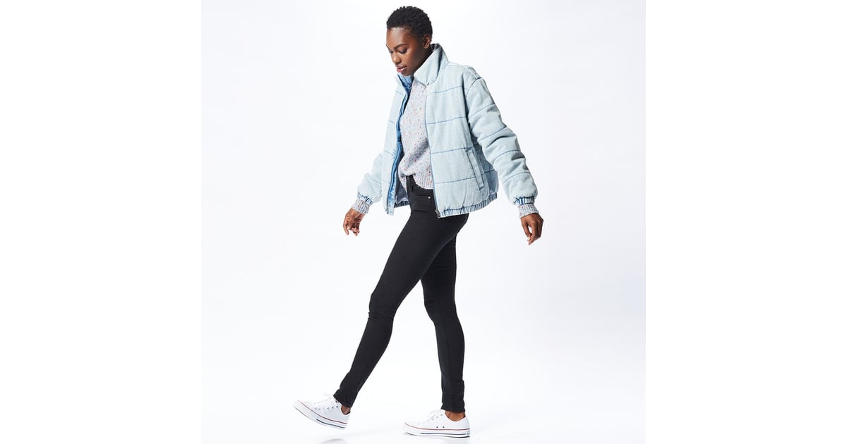 POPSUGAR at Kohl's Women's Denim Puffer Jacket How to Wear a Puffer