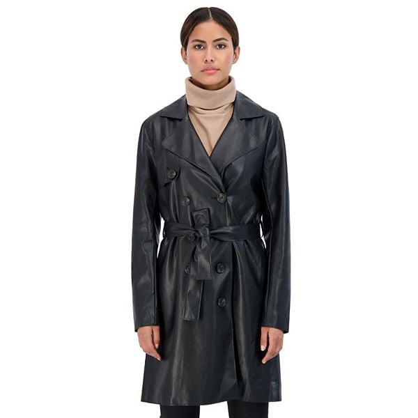 Yollmart Yoll Womens Slim Fit Md-Long Faux Leather Jacket Trench Coat Overcoat Yollmart Yoll Womens Slim Fit Md-Long Faux Leather Jacket Trench Coat Overcoat