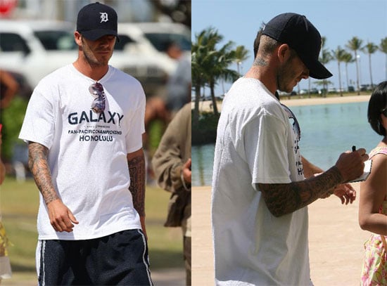 David Beckham Keeps the Sun Out of His Eyes, Detroit Style David Beckham Keeps the Sun Out of His Eyes, Detroit Style
