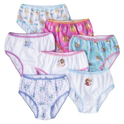 Disney Little Girls' Frozen Panties 7 Pack, Elsa, Anna Underwear 