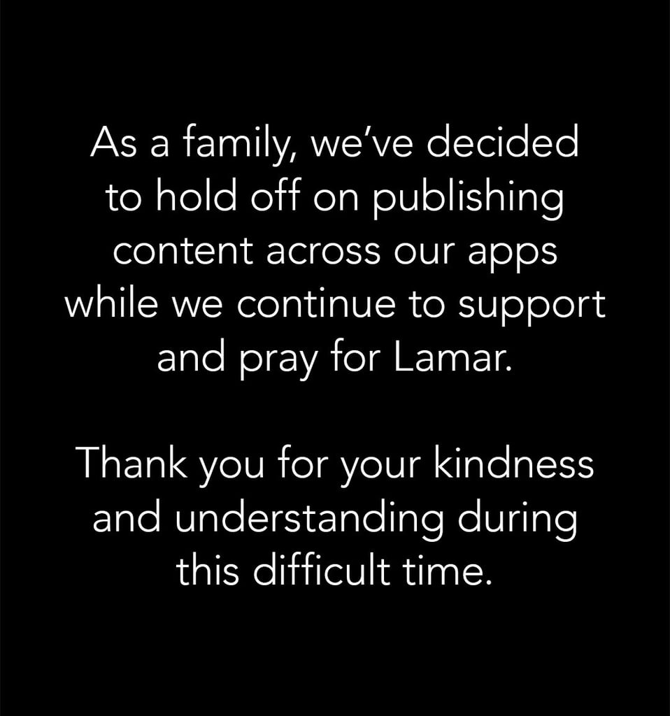 Khloe Kardashian Releases Statement About Lamar Odom