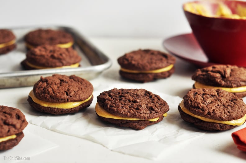 Pumpkin Chocolate Cookie Sandwiches