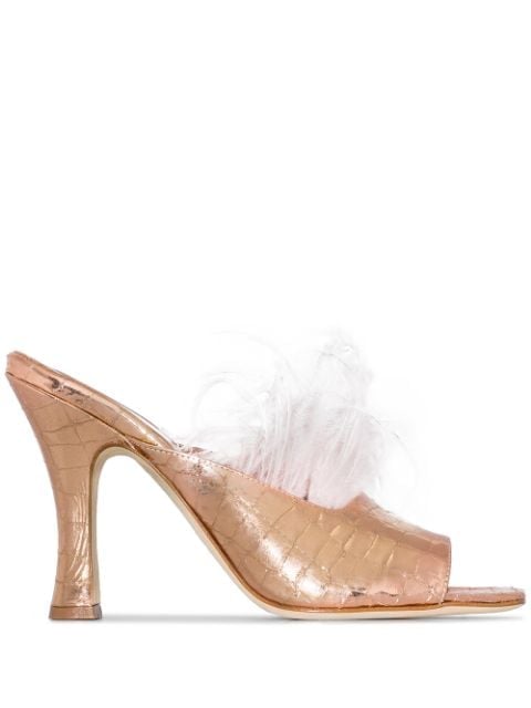 Paris Texas 90mm feather mules