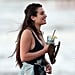 Lea Michele's Black One-Piece Swimsuit and Sarong Feb. 2017