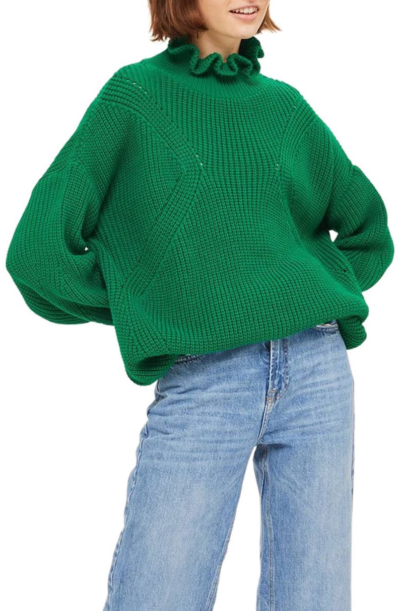 Topshop Women's Frill Neck Sweater