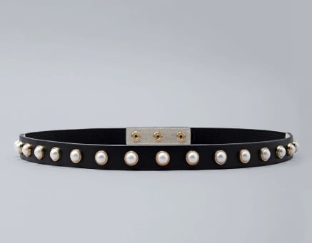 Faux Pearl Skinny Belt