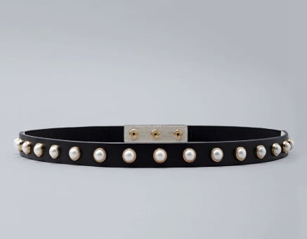 Faux Pearl Skinny Belt