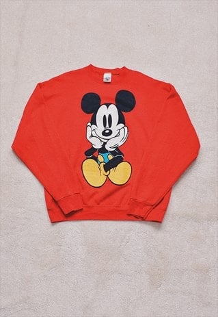 Vintage Disney Red Mickey Double Print Sweater