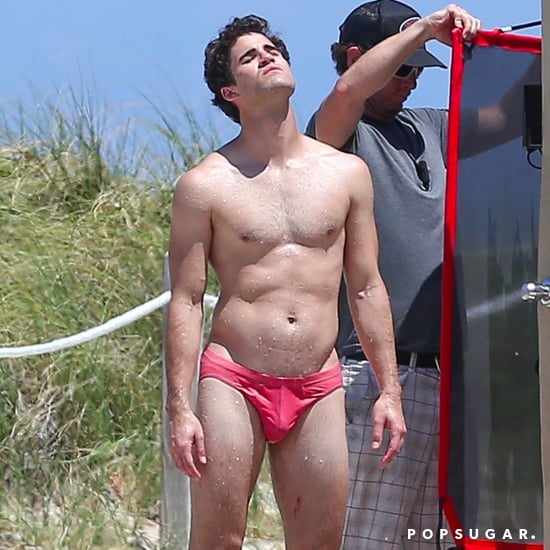Darren Criss Filming American Crime Story in a Speedo