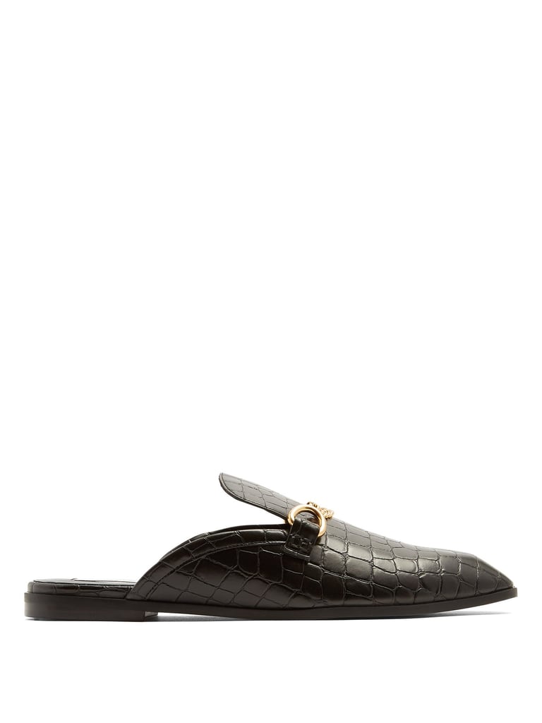 Stella McCartney Crocodile-effect Backless Loafers