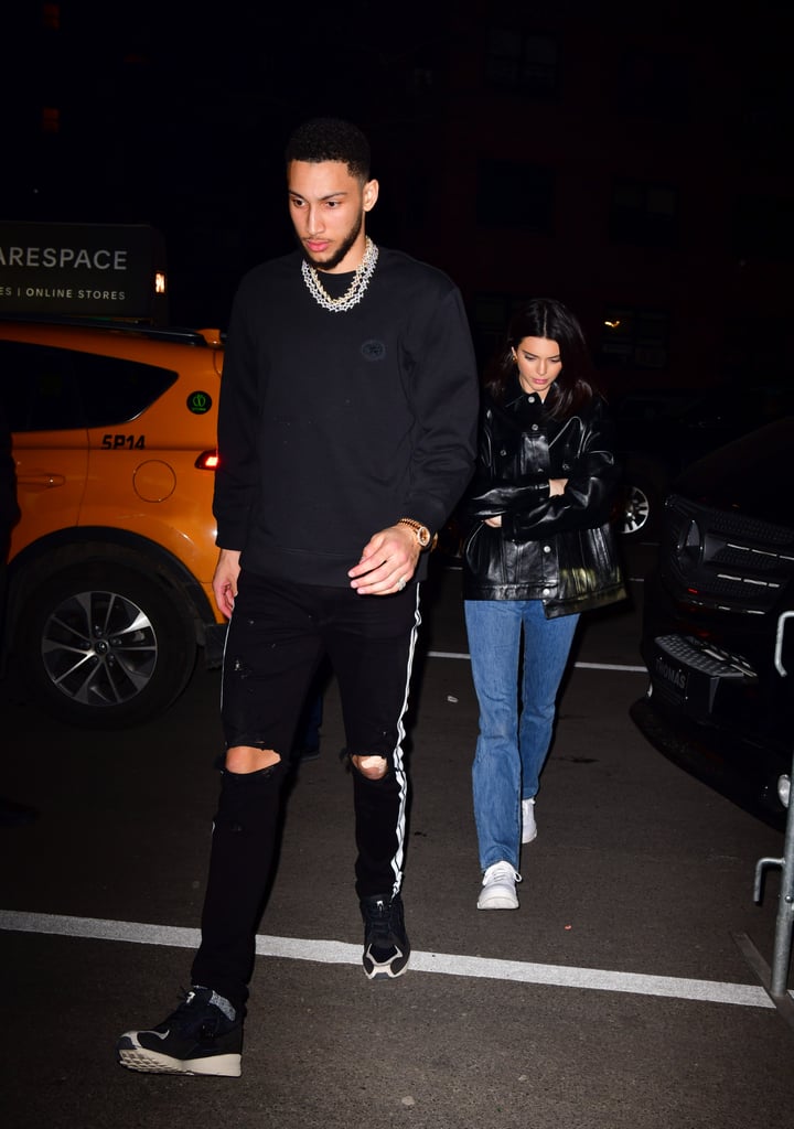 Kendall Jenner in Fuzzy Heels With Ben Simmons February 2019