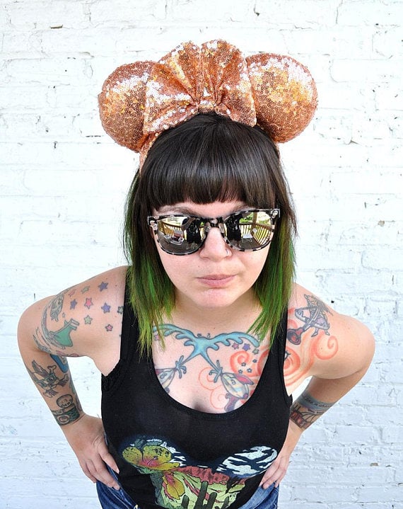 Rose Gold Sequin Minnie Ears