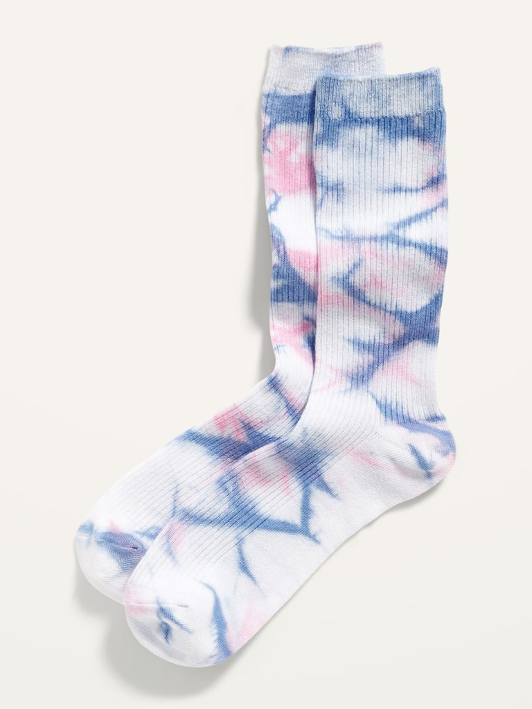 Tie-Dyed Rib-Knit Crew Socks