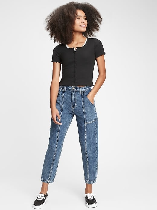 Gap Teen High-Rise Crop Barrel Jeans