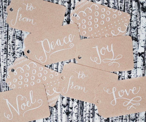 Calligraphy Kraft Paper Gift Tags