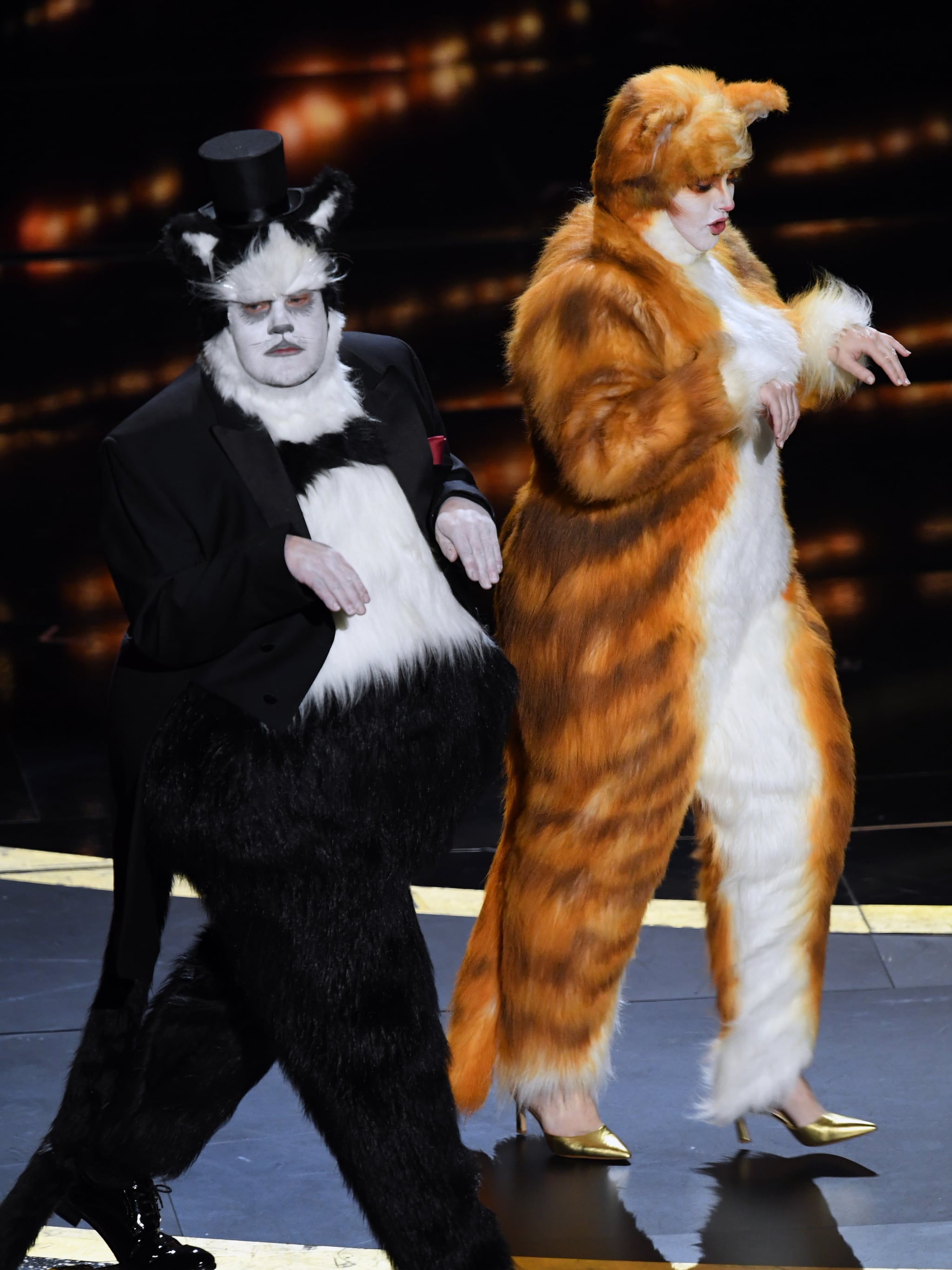 James Corden And Rebel Wilson Dressed As Cats At Oscars 2020 Popsugar Entertainment
