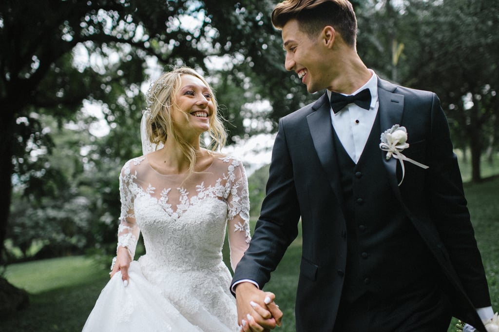 Couple Takes Wedding Photos in Bouncy Castle
