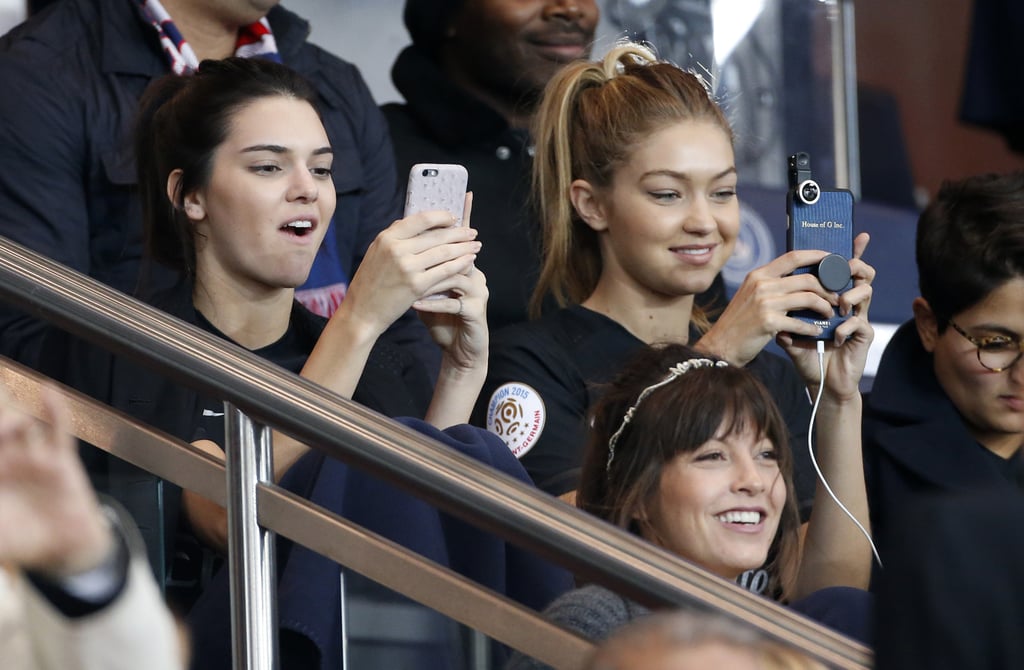 Gigi Hadid and Kendall Jenner Take Selfies at a Soccer Game