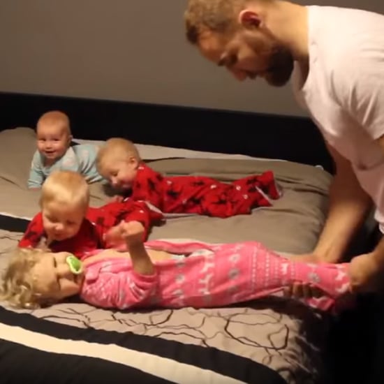 Video of Dad Racing Mom to Put Triplets and Toddler to Bed