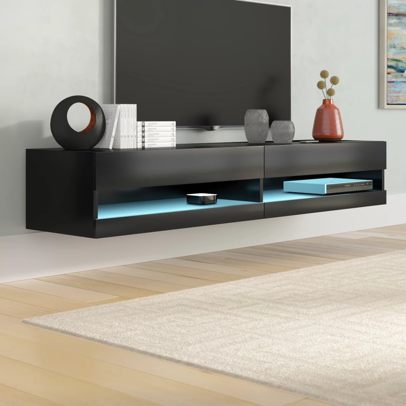 Floating TV Stand With LEDs: Orren Ellis Ramsdell Floating TV Stand