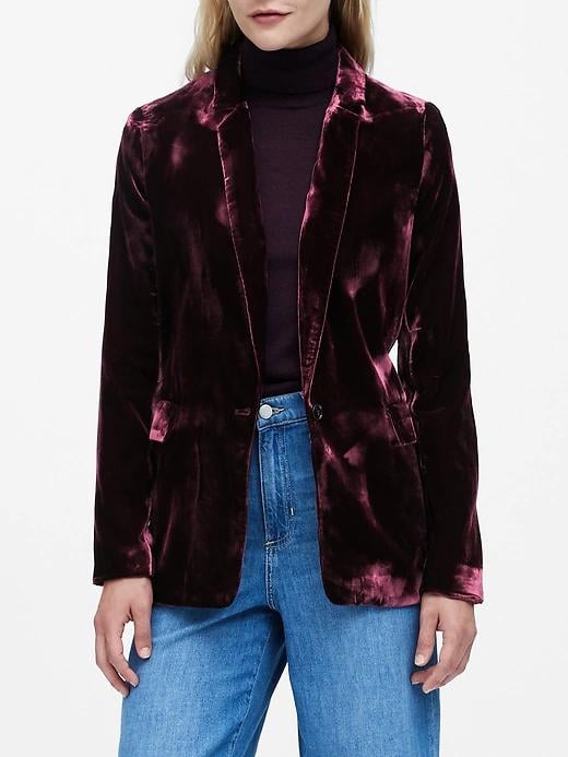 Velvet Soft Blazer and Hayden Tapered-Fit Velvet Ankle Pant