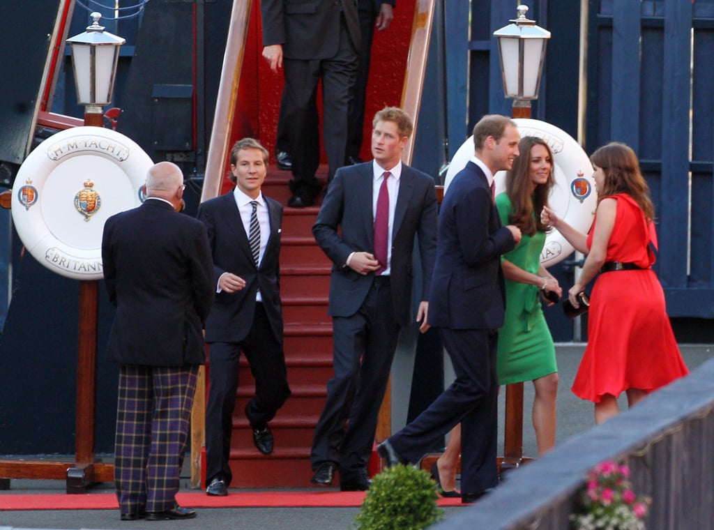 Princess Eugenie caught up with Will and Kate at the pre-party for their cousin Zara Philips' wedding in 2011.