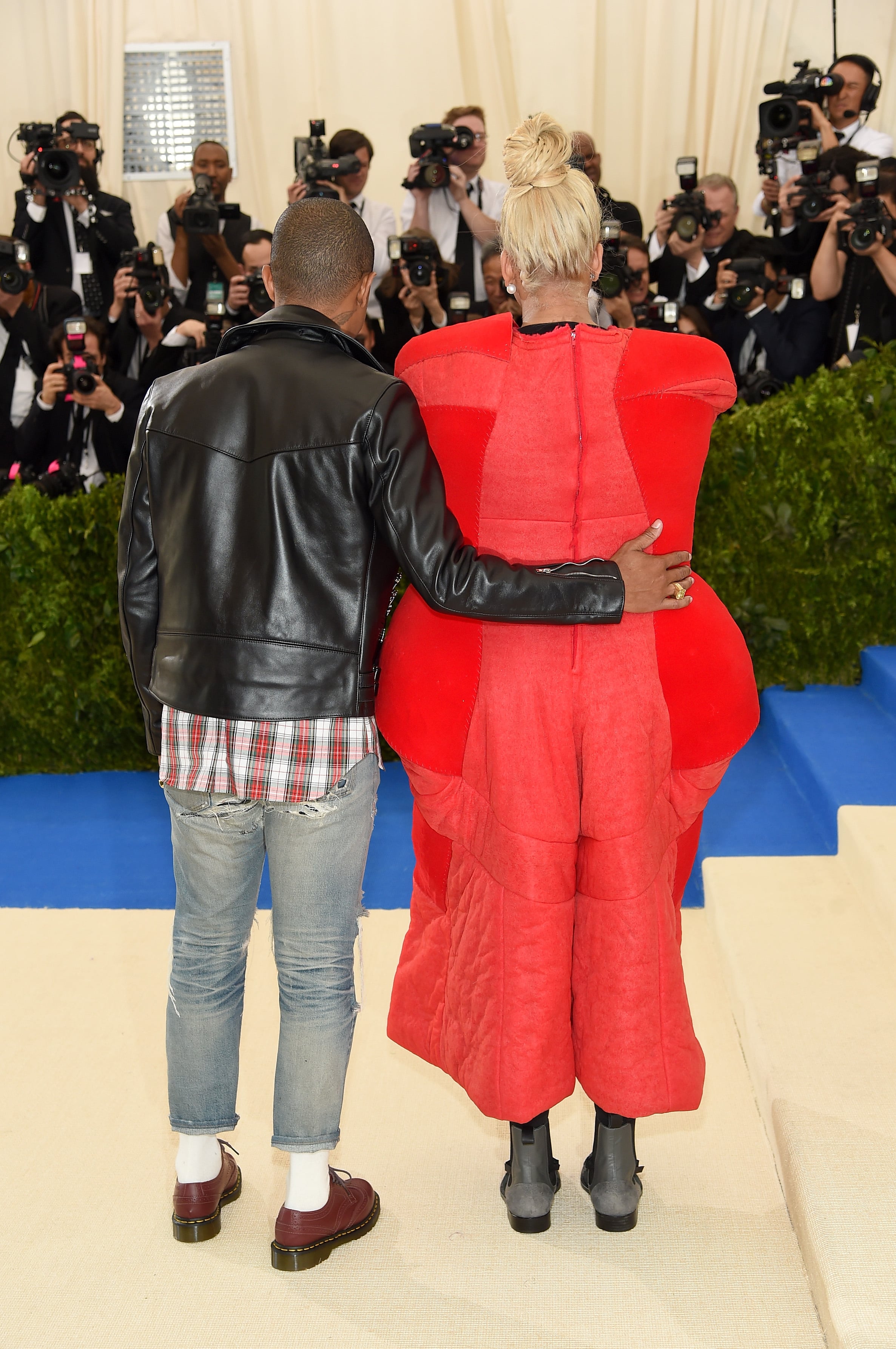 Pharrell Williams Wears Ripped Jeans to Met Gala 2017, Wife Helen Lasichanh  Wears Armless Outfit!: Photo 3892788, 2017 Met Gala, Helen Lasichanh, Met  Gala, Pharrell Williams Photos