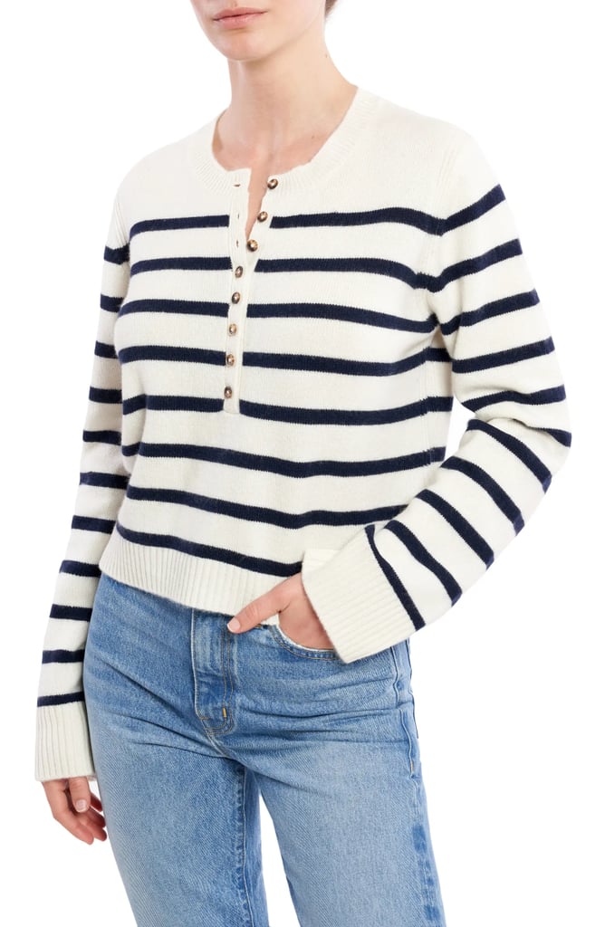 A Timeless Style: La Ligne Breton Stripe Henley Cashmere Sweater