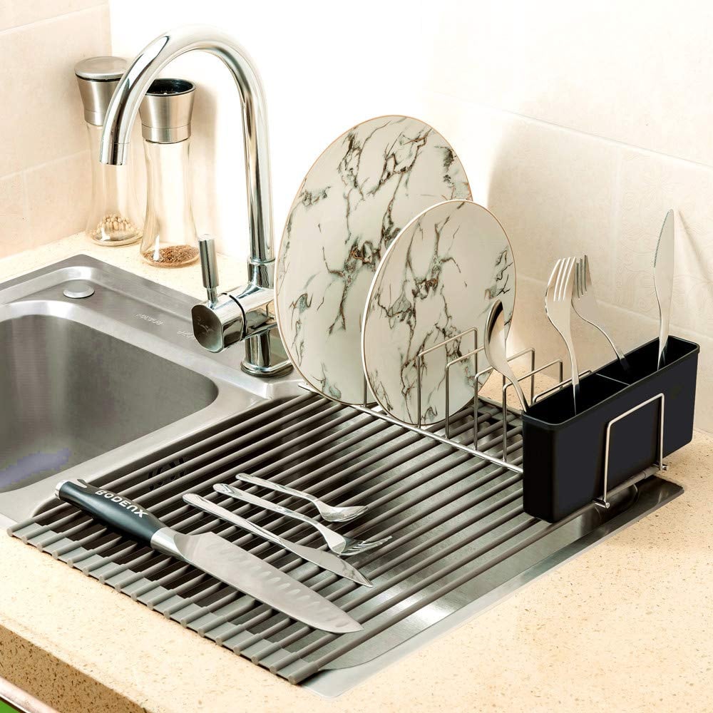 SANNO Over The Sink Roll-Up Dish Drying Rack
