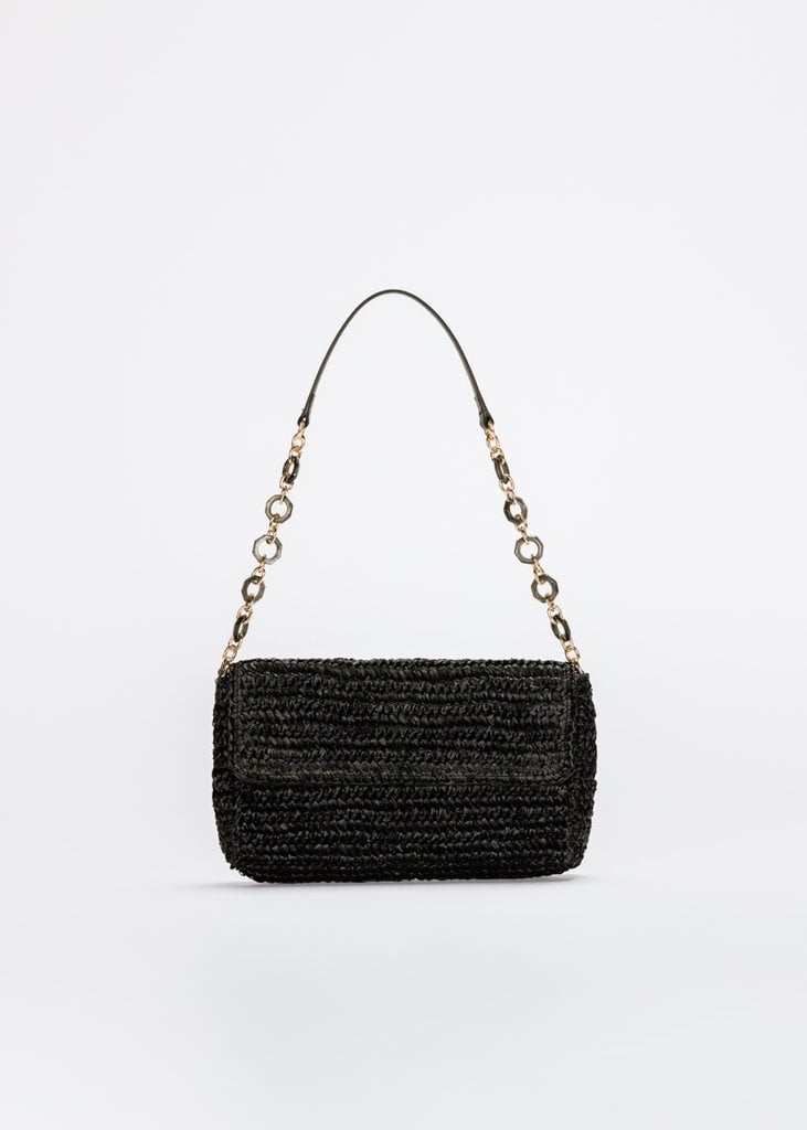 Kayu Marin Woven Straw Baguette Bag