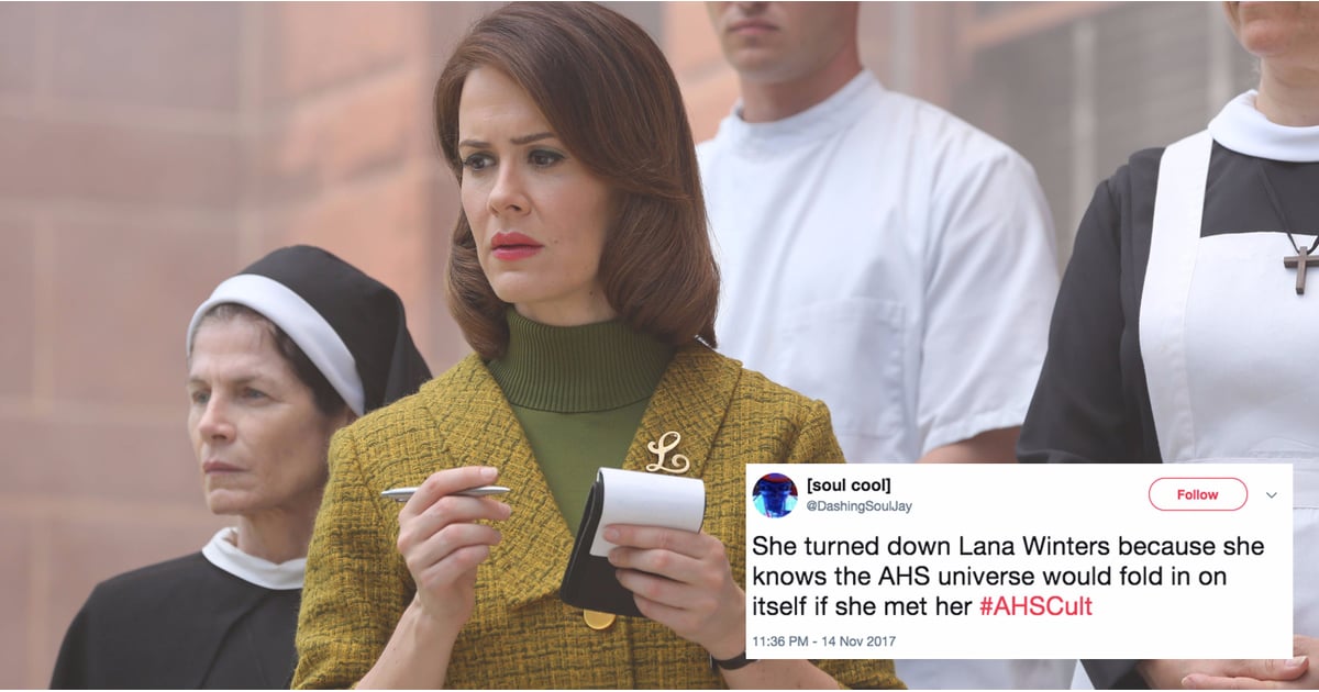 Reactions To Lana Winters Reference On Ahs Cult Popsugar