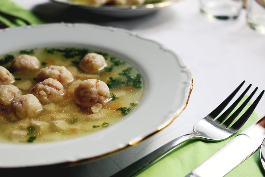 Cooking a comforting soup.