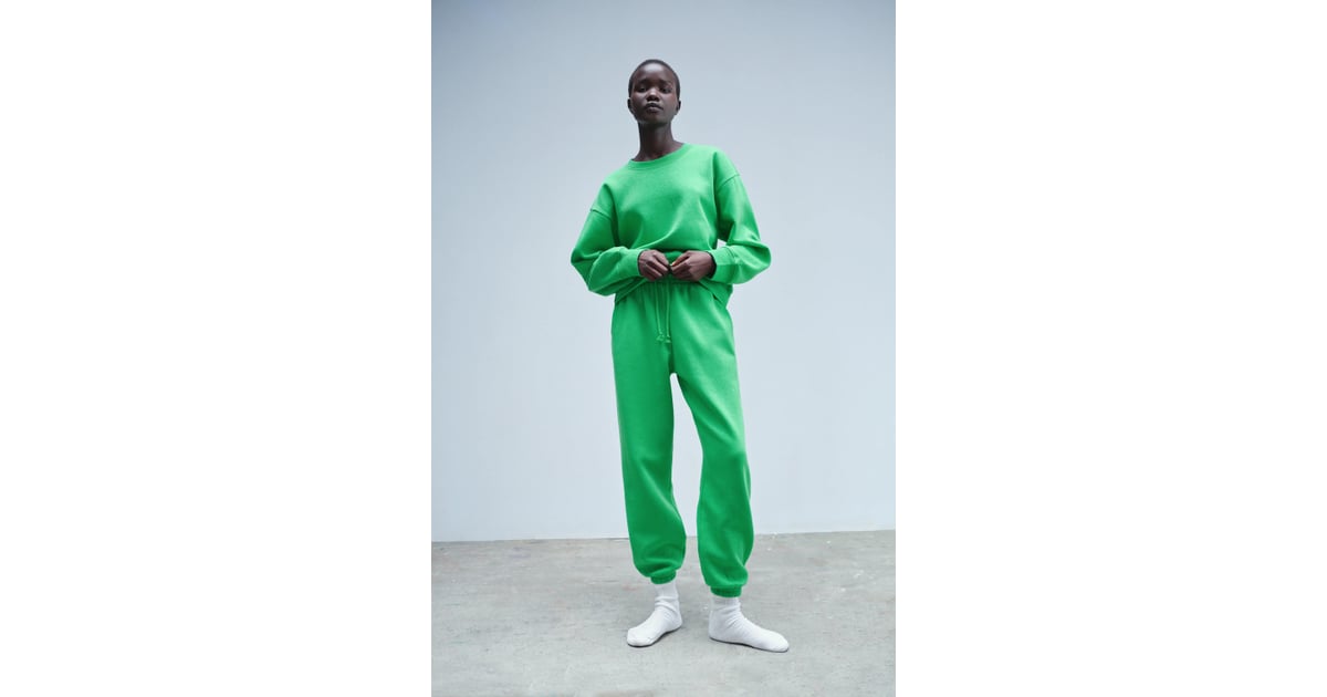 Zara Plush Jogging Pants and Basic Sweatshirt Comfortable