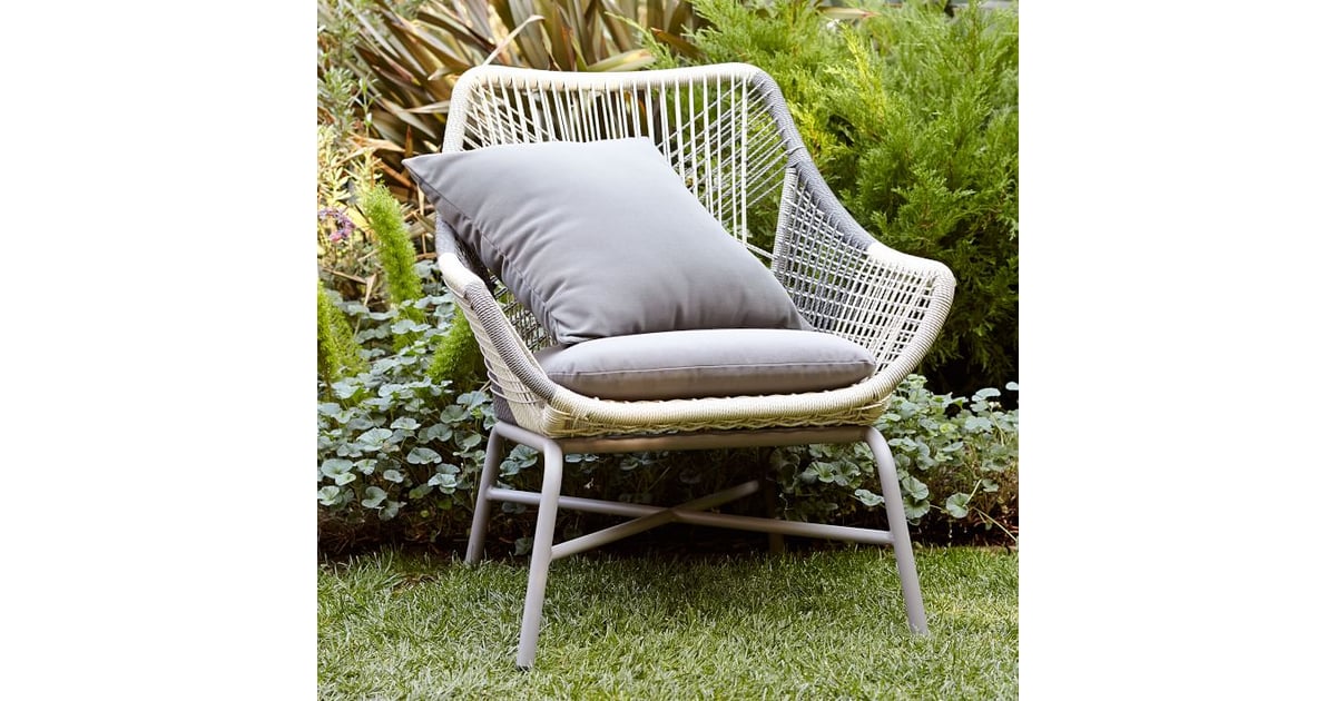 Huron Outdoor Small Lounge Chair and Cushion Affordable Midcentury
