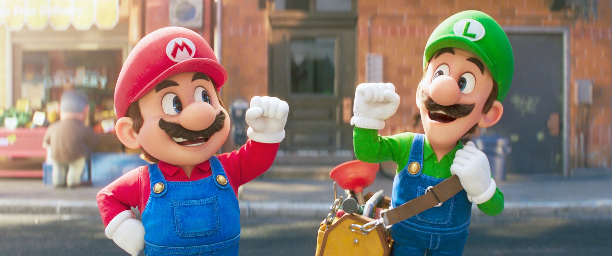 THE SUPER MARIO BROS. MOVIE, from left: Mario (voice: Chris Pratt), Luigi (voice: Charlie Day), 2023.  Universal Pictures /Courtesy Everett Collection