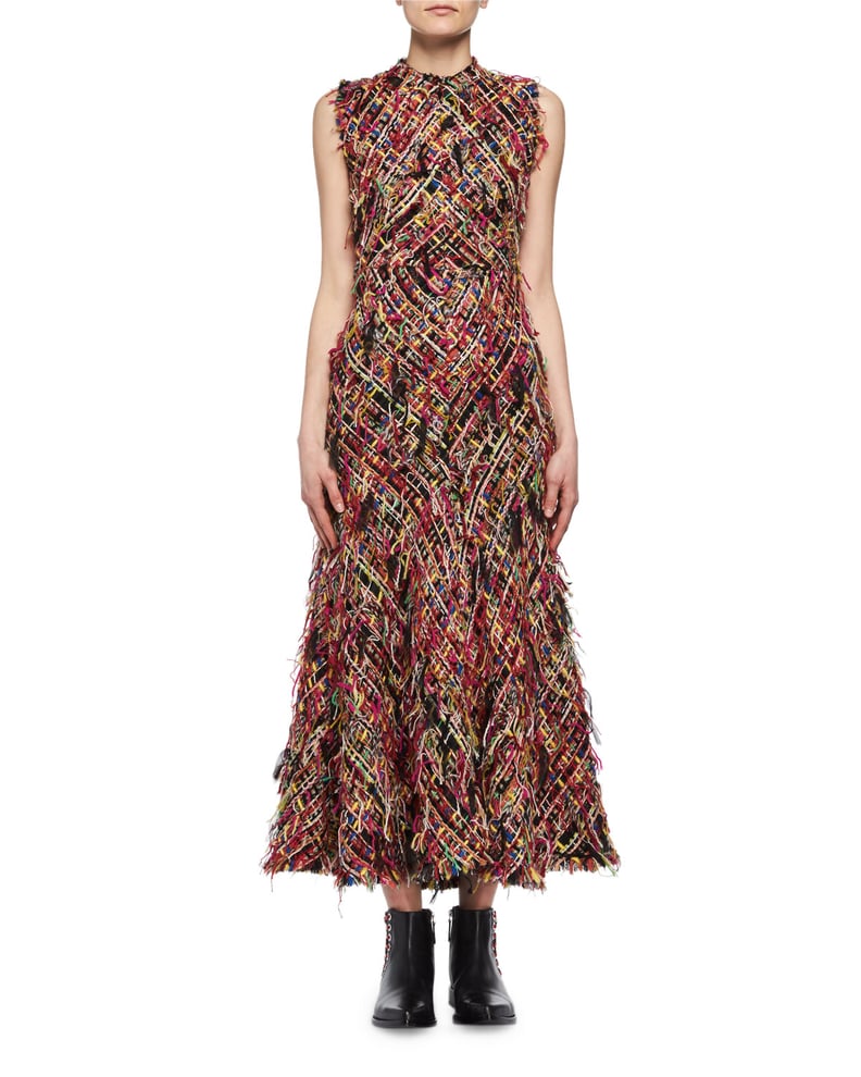 Alexander McQueen Wishing Tree Fringe Tweed Dress