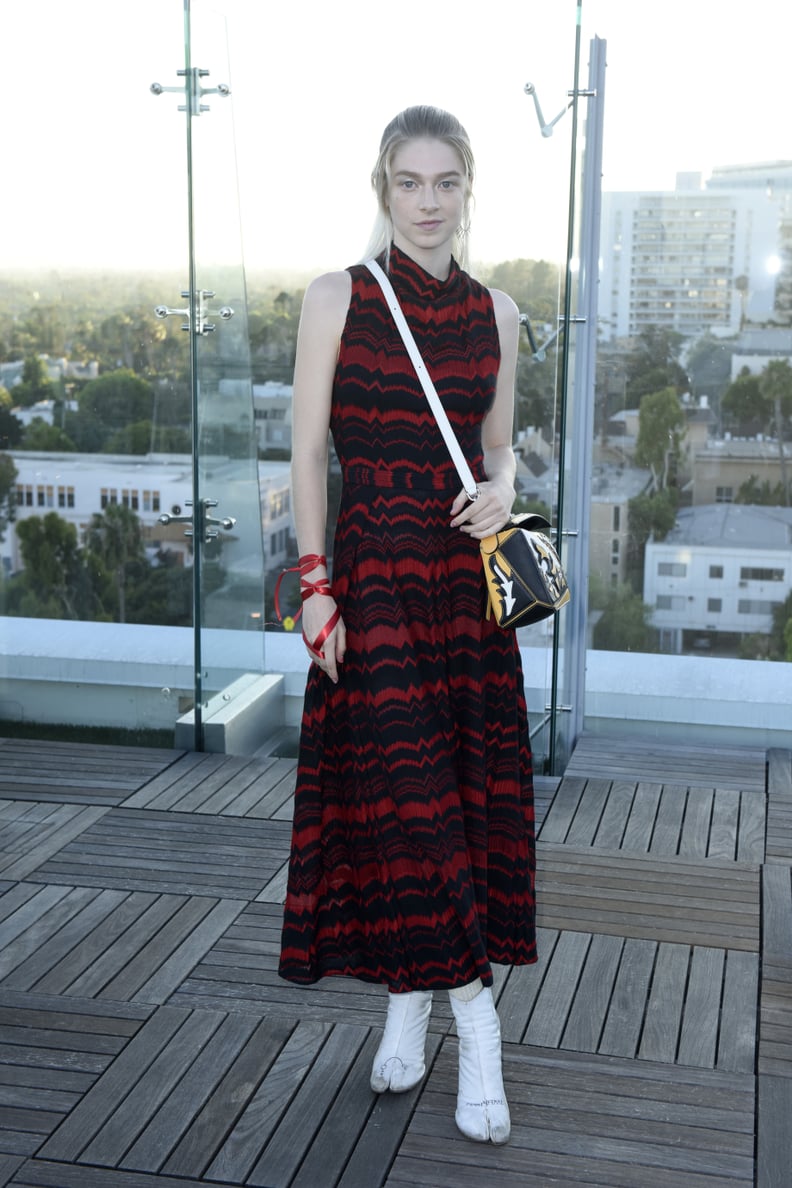Hunter Schafer Wearing a Striped Dress in LA