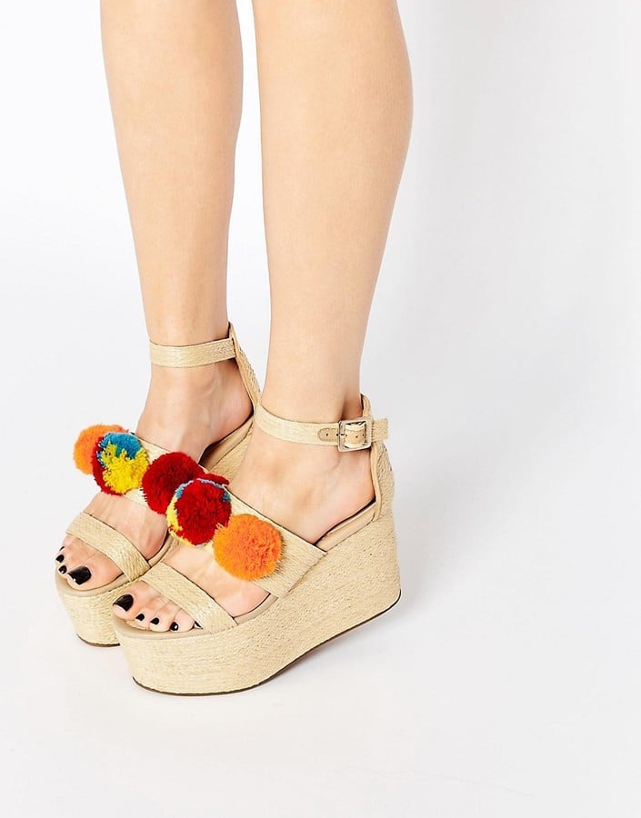 ASOS Together Pom Pom Wedge Sandals ($73)