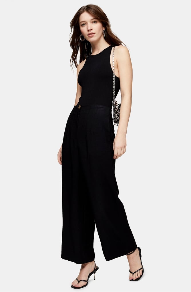 Topshop Aida Stitch Detail Wide-Leg Trousers