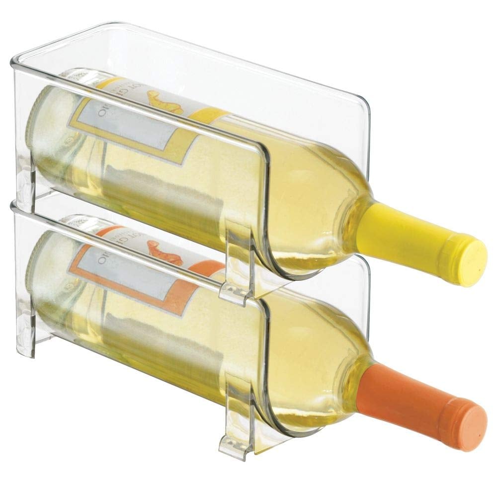 mDesign Plastic Free-Standing Water Bottle and Wine Rack