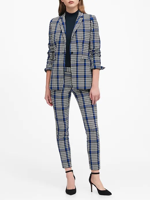 Long & Lean-Fit Plaid Blazer