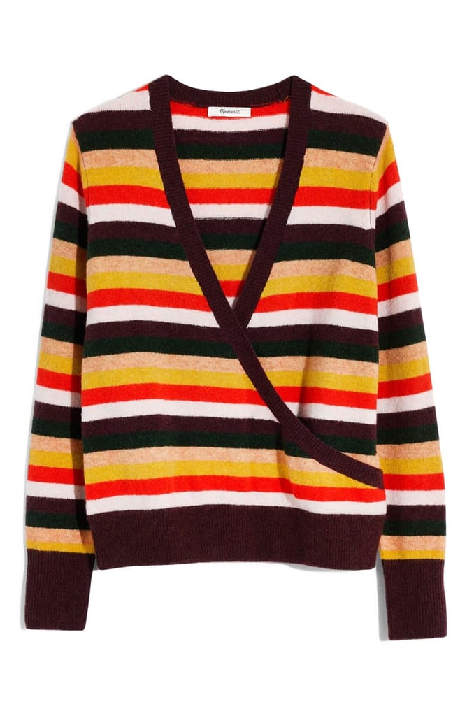 Madewell Wrap-Front Stripe Pullover
